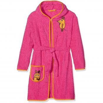 Playshoes Accappatoio per bambini in spugna rosa Il Topo