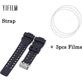 Película protectora y correa de silicona para reloj Casio G-SHOCK GD-100, GD-120, GA-100