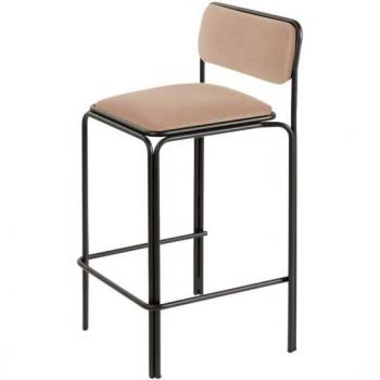 Tabouret de bar bistro en velours