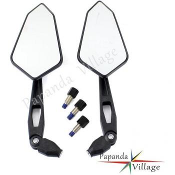 Espejo Retrovisor Moto Negro con Adaptador M10
