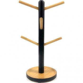 Wooden Mug Organizer with 6 Hooks