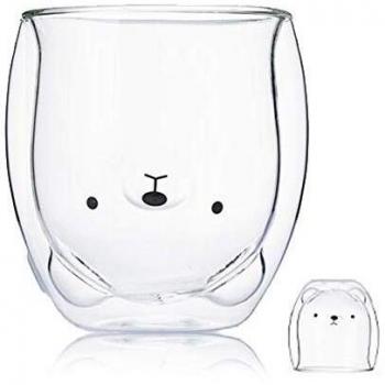 BigNoseDeer Kaffeebecher Doppelwand isoliert Gläser Cup Nettes Tier Tee Milch Tassen Originelles Geschenk für Weihnachten das Erntedankfest Freunde (Eule)