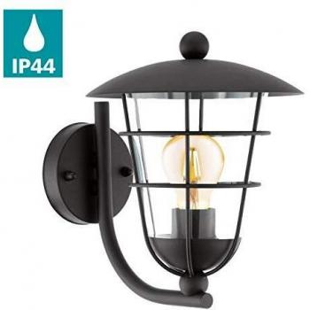 EGLO Pulfero Outdoor Wandleuchte – 22x28x28 cm, E27, verzinkt, schwarz, IP44