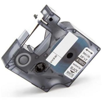 Gaine Thermorétractable Noir sur Blanc 9 mm