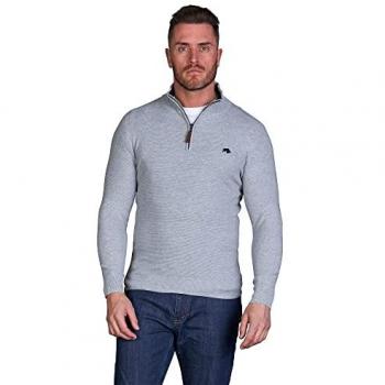 Raging Bull Men's Rib Textured Quarter Zip Sweatshirt