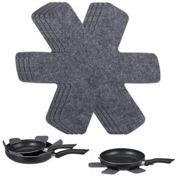 Trivet, Felt Pan Dividers, Set of 6, 38 x 30 cm, Grey
