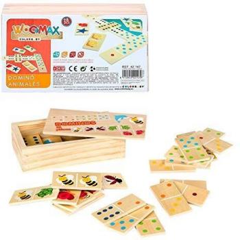 Color Baby 3‑Year‑Olds Wooden Dominos – 28 Animal/Number Tiles