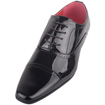 ABSOLUTE FOOTWEAR Men's Patent Leather Lace-Up Dress Shoes – Size 11 (Black)