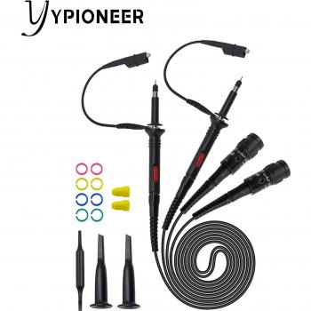 Sondas P2000 de YPioneer para osciloscopio, 100Mhz/200Mhz, X1/X10, BNC aisladas, incluye kit de accesorios (2 uds.)