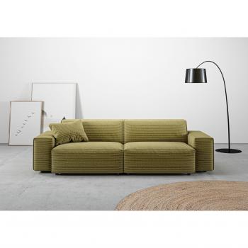 Andas Big‑Sofa Glimminge mit Kedernähte Zierkissen
