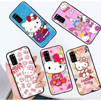 Zwarte smartphone hoes voor Xiaomi Poco X6 X4 M5 M6 F5 F6 C65 C55 C50 C51 C40 Pro Redmi 14C A3X 13C 12C 11T 10A 9C Note 7 6 8A Plus L-19 Hello Kitty Xiaomi Poco F3 buffelleer