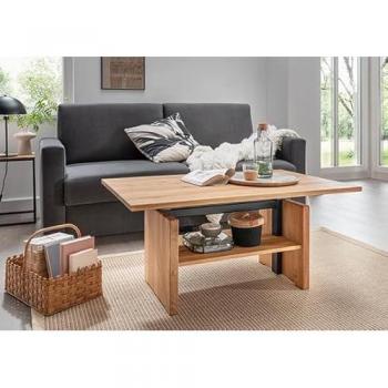 Eiche Massiv Couchtisch höhenverstellbar 105x47-66x65 cm