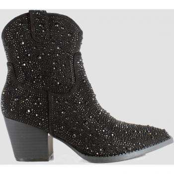 Botines de mujer tipo camperos con adornos brillantes