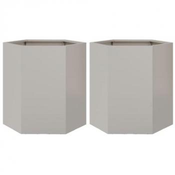 Floreiras Hexagonais de Aço Inox para Exterior