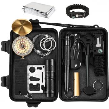 Wandern & Camping Survival Pack mit Multi‑Tool Karte