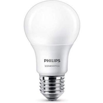 Philips 3-in-1 LED Lampe, ersetzt 60 Watt, dimmbar, warmweiß bis kaltweiß, Energieeffizienzklasse A+, E27