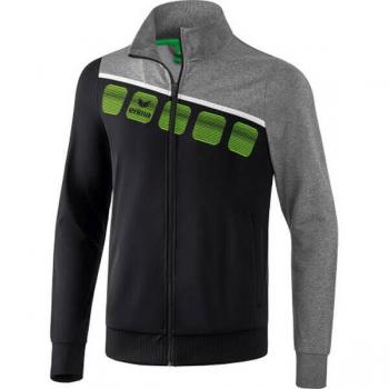 ERIMA 5-C Polyjacket für Männer – schwarz/weiß/melange – XXL