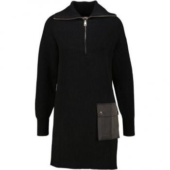 Short Black Ribbed Zip Dress by Liu Jo – Size Small