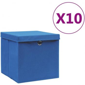 Contenitori per la casa 10 pz 28x28x28 cm Blu