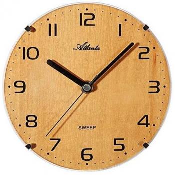 Atlanta Wanduhr Quarz 16 cm Holz/Kunststoff Gehäuse leise
