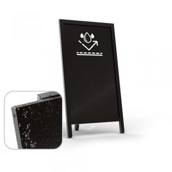 Chevalet de passage routier étanche noir, surface à craie – 78×44 cm, signalisation commerciale