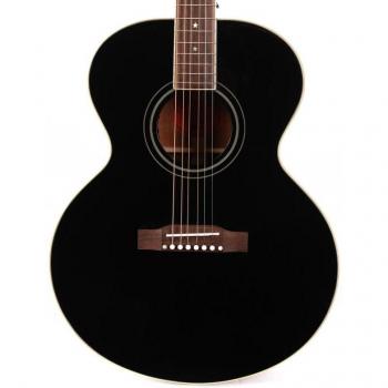 Guitare électro-acoustique folk Epiphone J-180 LS en Ébène avec étui