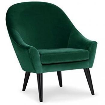 Fauteuil Scandinave Velours Ulla 88cm Vert