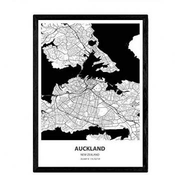 Mapa de Auckland en Color Negro
