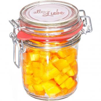 Drahtbügelglas 370 ml in Weiß – Alles Liebe Edition