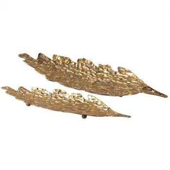 Set 2 bandejas metal dorado 66x20x5 55x16x4 cm