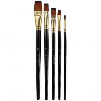Pinceaux 5 pièces Nylon Peinture à l'Huile pour Peintres Amateurs