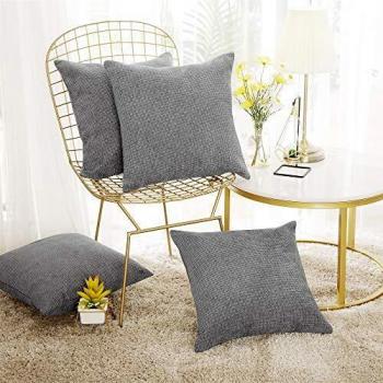 Deconovo Kids Linen‑Style Cushion Covers – Invisible Zipper, 4 Pack