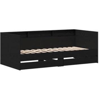 Struttura Daybed con armadietto in legno di quercia nera 90x190 cm