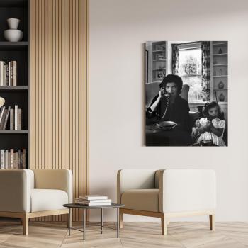 Queence Acrylglasbild »Das Telefon«, Schwarz-Weiß-Frau-Stars, Galeriequalität