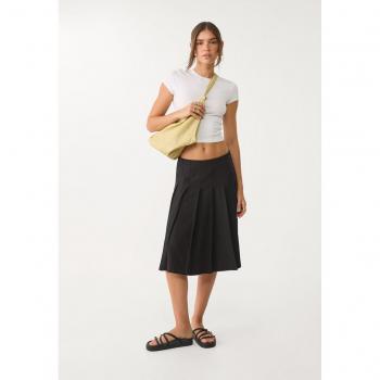 Stradivarius midi gonna pieghe Nero S