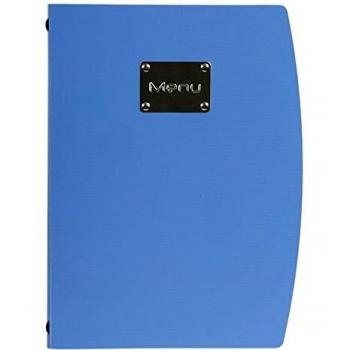 Porta-menu A4 bleu Rio avec insert double Securit