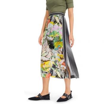 Marc Cain Midirock mit Gehschlitz in Oliv – Größe 38, women