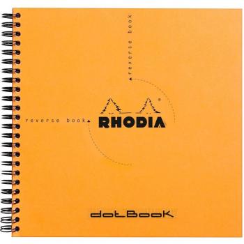 Rhodia 193638C Cuaderno de Dots Reversible, Tamaño 21x21 cm – Naranja