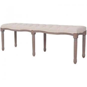 Banco Elegante de Madera Maciza y Lino