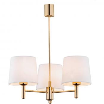 Argon Polo Plus Three-Bulb Pendant Light in Brass and Cream