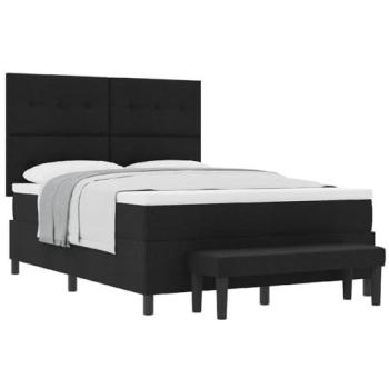 Schwarzes Boxspringbett von vidaXL 140 × 190 cm – inklusive Matratze und Stoffbezug