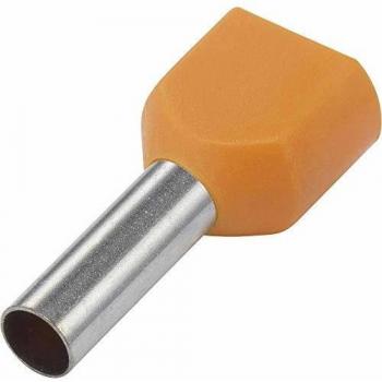 Embout double dextrémité de câble Conrad Components TE050-08OR 1 x 0.50 mm² x 8 mm partiellement isolé Orange 100 pc