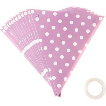 Banderines de papel con lunares para decoración