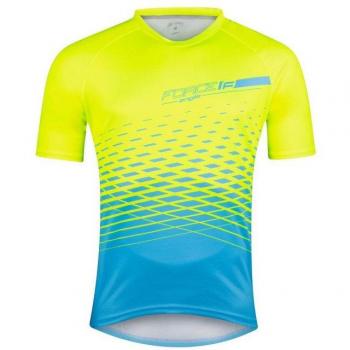 Fluorescenční modrý dres FORCE MTB ANGLE, krátký rukáv S