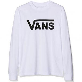 Camiseta Vans Classic LS, Talla 170 XL, Blanco para Niños