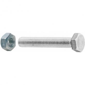 Vis en Acier Zingué 12x60 mm avec Écrous (4 pièces)
