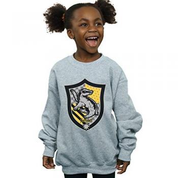 Junior Hufflepuff Crest Pullover in Grey