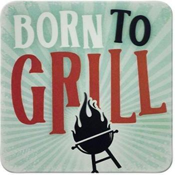 D Korkuntersetzer Born to Grill von Sheepworld, D18, 9,5cm x 9,5cm