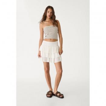 Mini Ruffled Skirt by Stradivarius in Ecru (S)