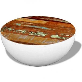 VidaXL, 60x60x30 cm Solid Reclaimed Wood Bowl-Shaped Coffee Table
